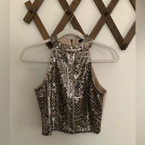 Forever 21 sequin zipper top